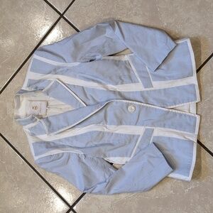 Abaete Blue & White Striped Blazer Jacket Size 0